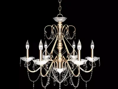 Chandelier with crystals hanging from it 3D model purchase