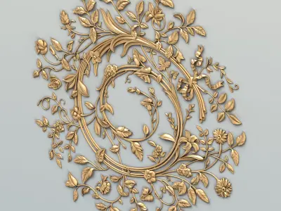 Carved decor central 036 3D model
