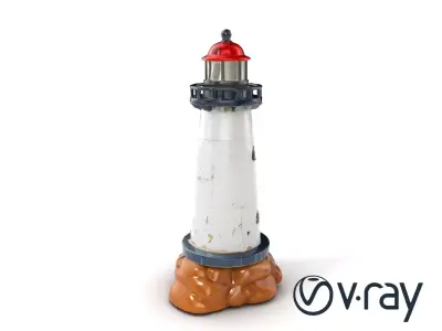 Chipped Paint Lighthouse Architectural Design model pack Low-poly 3D model