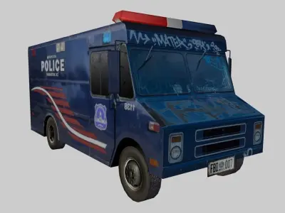 Police Van Low-poly 3D model