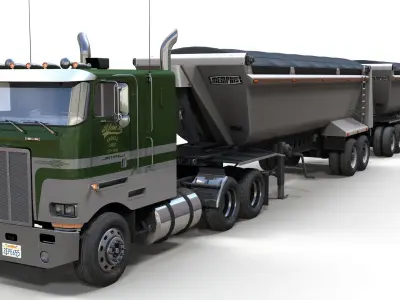 Peterbilt 362 dump trailer Low-poly 3D model