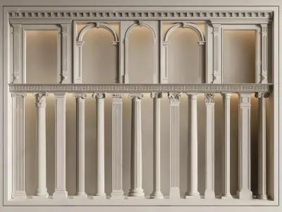 European-style plaster column 3D model