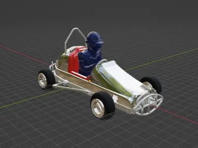 The silver Flash midget racer ready to print 3D print model