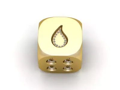 teardrop-themed luxury dice design 3D print model