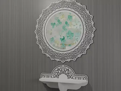 Wall Mirror with Shelf 3D model