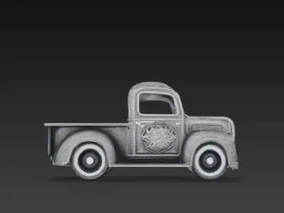 3D Festive Truck Christmas Decoration 3D print model