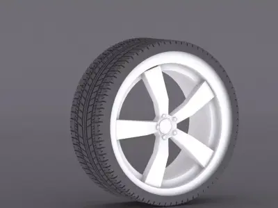 Aston Martin DBS Carbon Black Edition wheel  Low-poly 3D model