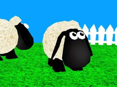 Toon Sheep Low-poly 3D model