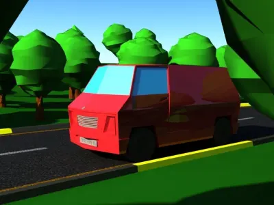 Low Poly Van Low-poly 3D model