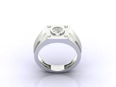 Print Ready STL 3DM  Gents Rings Diamond Men Ring  3D print model 78