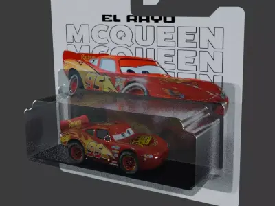 lightning mcqueen toy blister card 3d model 3D model