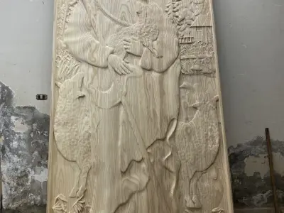 Church door Jesus- the Good Shepherd 3D model