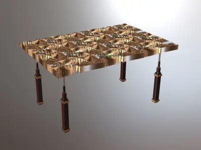 Geometric Pattern Luxury Golden Table for Decorative Spaces Low-poly 3D model
