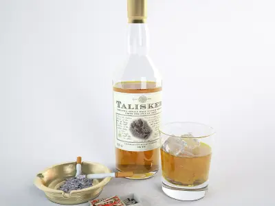 Talisker whiskey cigarette ice decor 3D model