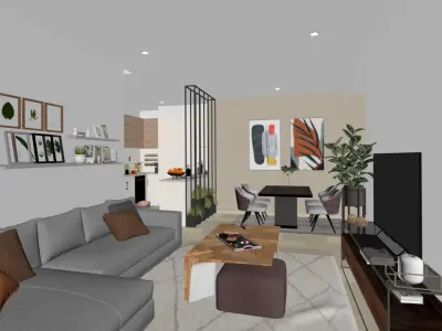 living room design scene Z 3D model