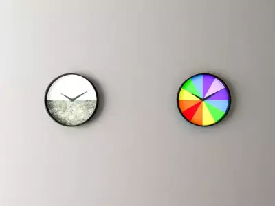 Realistic wall clocks 21-24 3D model