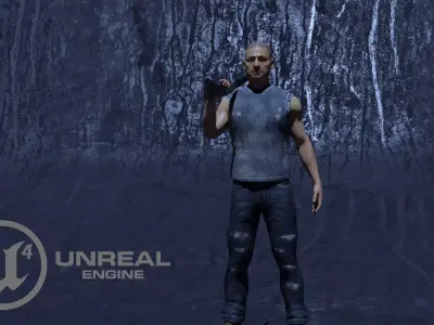 Survivor Game Character ready for Unreal Engine 4 26 Low-poly 3D model