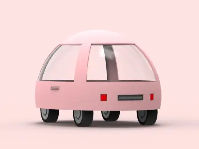 Cartoon car Low-poly 3D model
