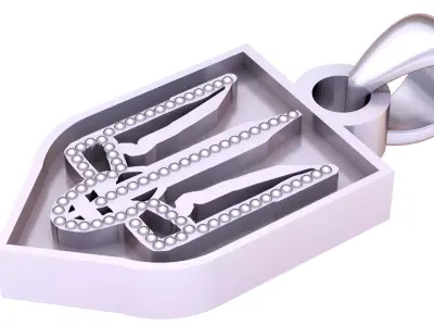 Golden Trident Emblem Pendant 3D print model