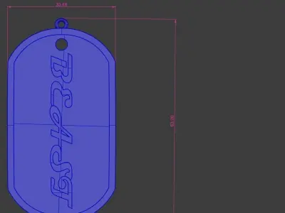 Beast Dog Tag Pendant Gold Silver Platinum Luxury Jewelry 3D print model