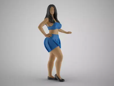 Loveliness 2 woman in dress 3D print model