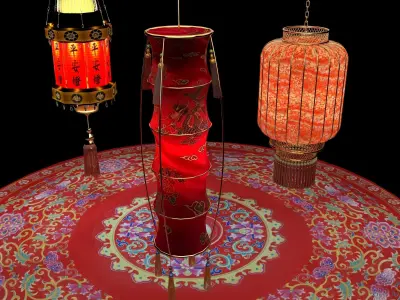 Chinese red  Lantern   3D model