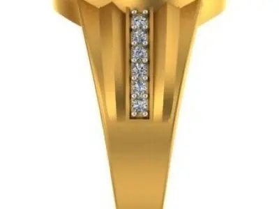 GENTS ASHOKA DIAMOND RING 3D print model