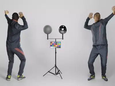 Sporty man throwing ball 276 Low-poly 3D model