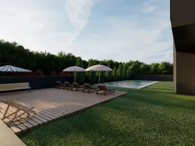 3D Futuristic Villa with Interior Design 3D model