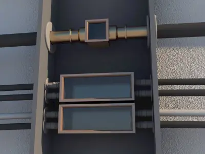 Cables and Transformers Low-poly 3D model