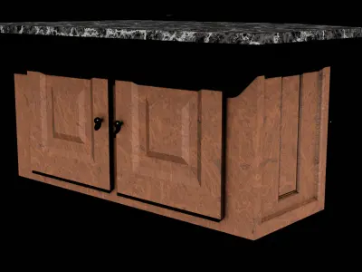 Kitchen Island Low-poly 3D model