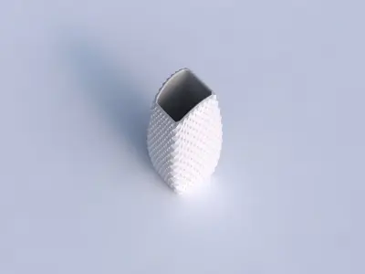 Vase arc rectangle with grid piramides 3D print model