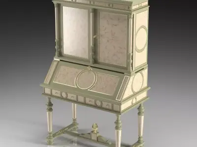 High quality neo classic writing desk 3D model