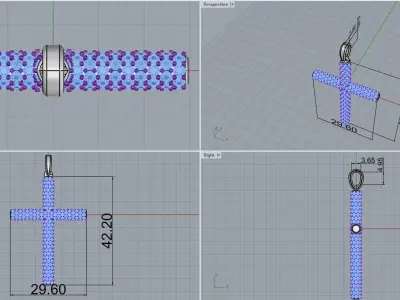 Cross with gems model 568 3D print model
