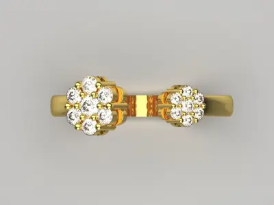 woman flower diamond ring fr0013 3D print model