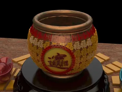 Chinese treasure pot   3D model