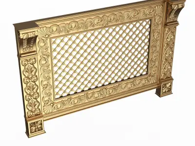 Radiator Cover Decorative Screening Grille Panel 05 Low-poly 3D model