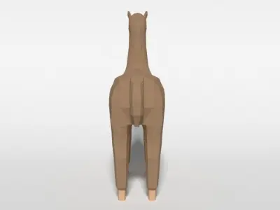 Low Poly Cartoon Alpaca Low-poly 3D model