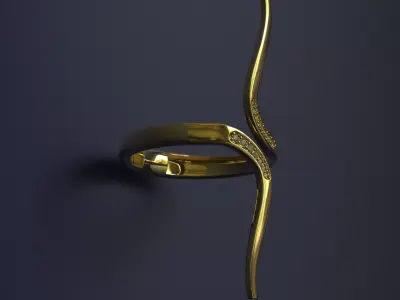 Contemporary Open Statement Ring  3D print model