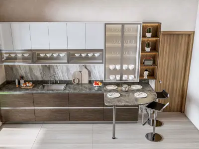 Kitchen fully parametric  Resizable manufacturable  003 3D model