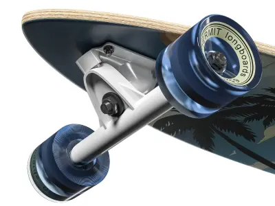 Longboard Termit Pin Tail 3D model