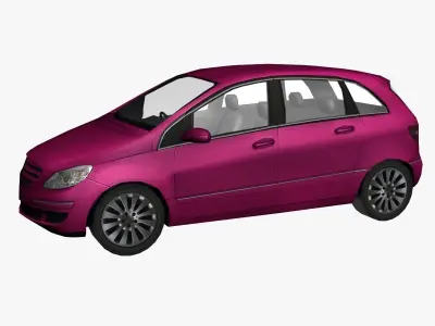 Pink Car Low Poly Low-poly 3D model
