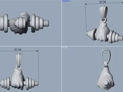 Dumbbell Pendant - Colgante Mancuerna 3D print model