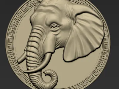 Elephant Head A74 3D print model