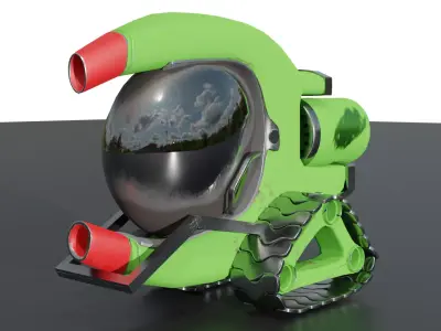 Magnet Robot Car Low-poly 3D model