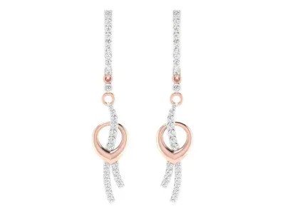 Women Drop Earrings 3dm STL OBJ FBX Renders Details 3D print model 3
