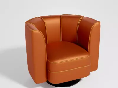Orange LOUNGE CHAIR Dutchbone FLOWER 3D model