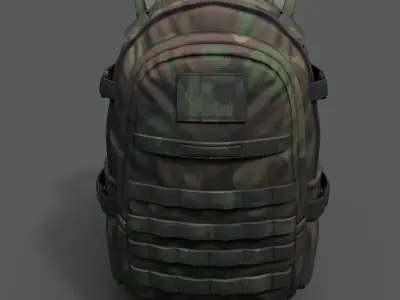 Backpack Camping Generic military combat soldier armor scifi  Low-poly 3D model