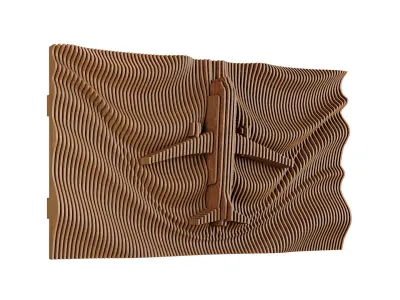 Parametric Wavy Wooden Wall Decor 10 - wood cutting machines 3D model