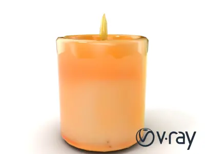 Rustic Candle with Glowing Flame model pack Low-poly 3D model